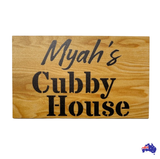 Cubby House Rustic Custom Wording Text Sign - The Renmy Store Homewares & Gifts