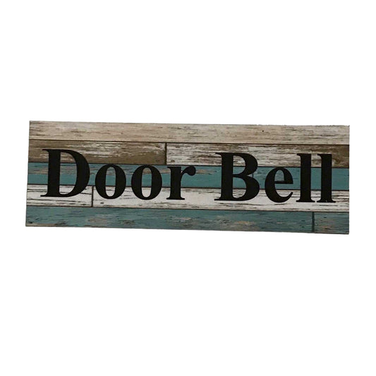 Door Bell Blue Timber Style Sign - The Renmy Store Homewares & Gifts 