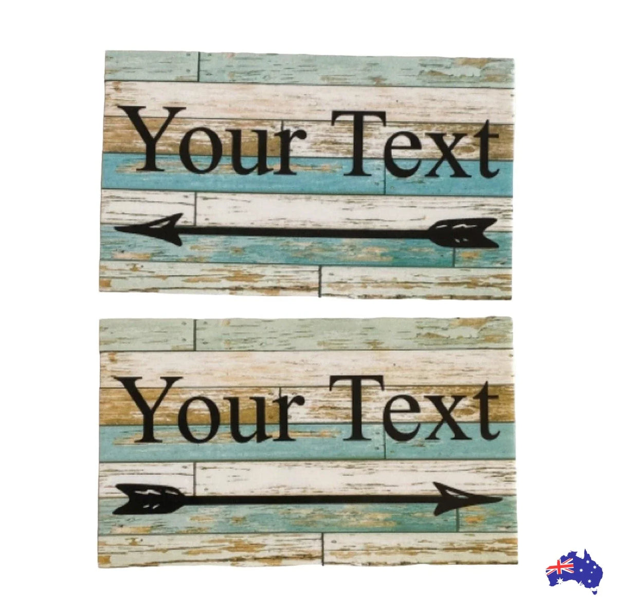 Custom Personalised Arrow Rustic Blue Direction Sign - The Renmy Store Homewares & Gifts