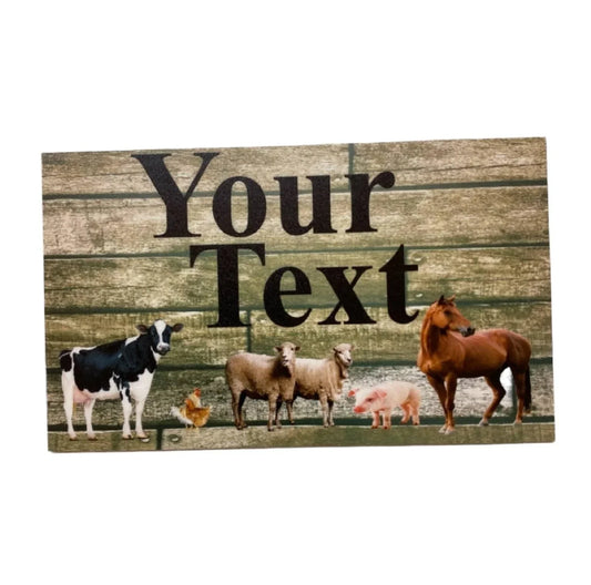 Your Text Custom Wording Farm Animals Sign - The Renmy Store Homewares & Gifts
