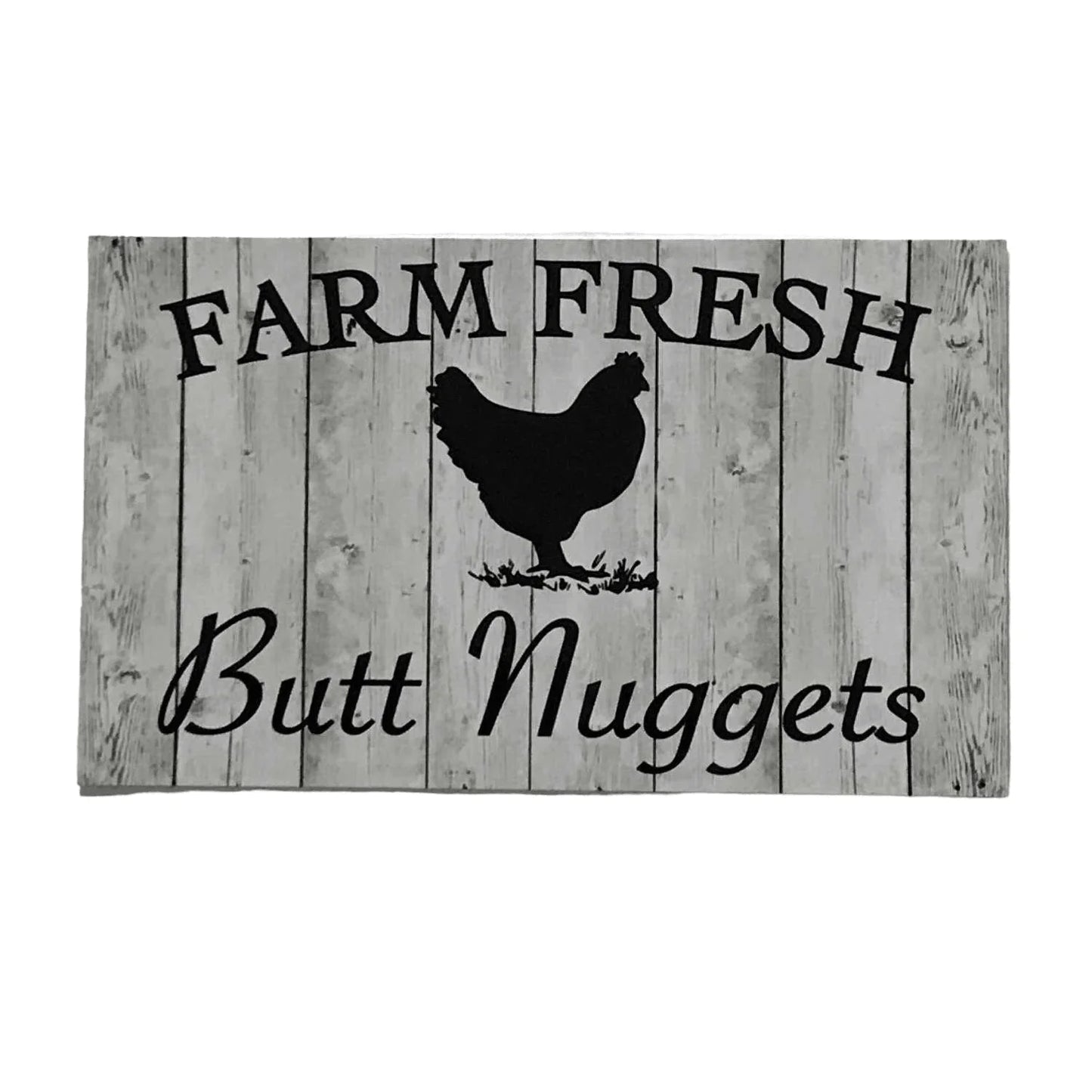 Farm Fresh Butt Nuggets Egg White Wash Sign - The Renmy Store Homewares & Gifts