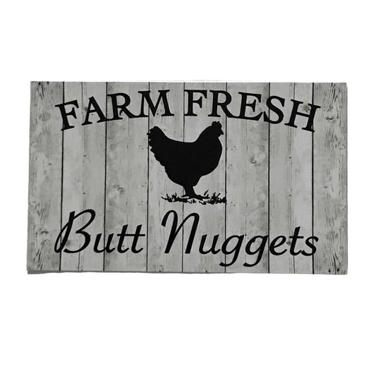 Farm Fresh Butt Nuggets Egg White Wash Sign - The Renmy Store Homewares & Gifts