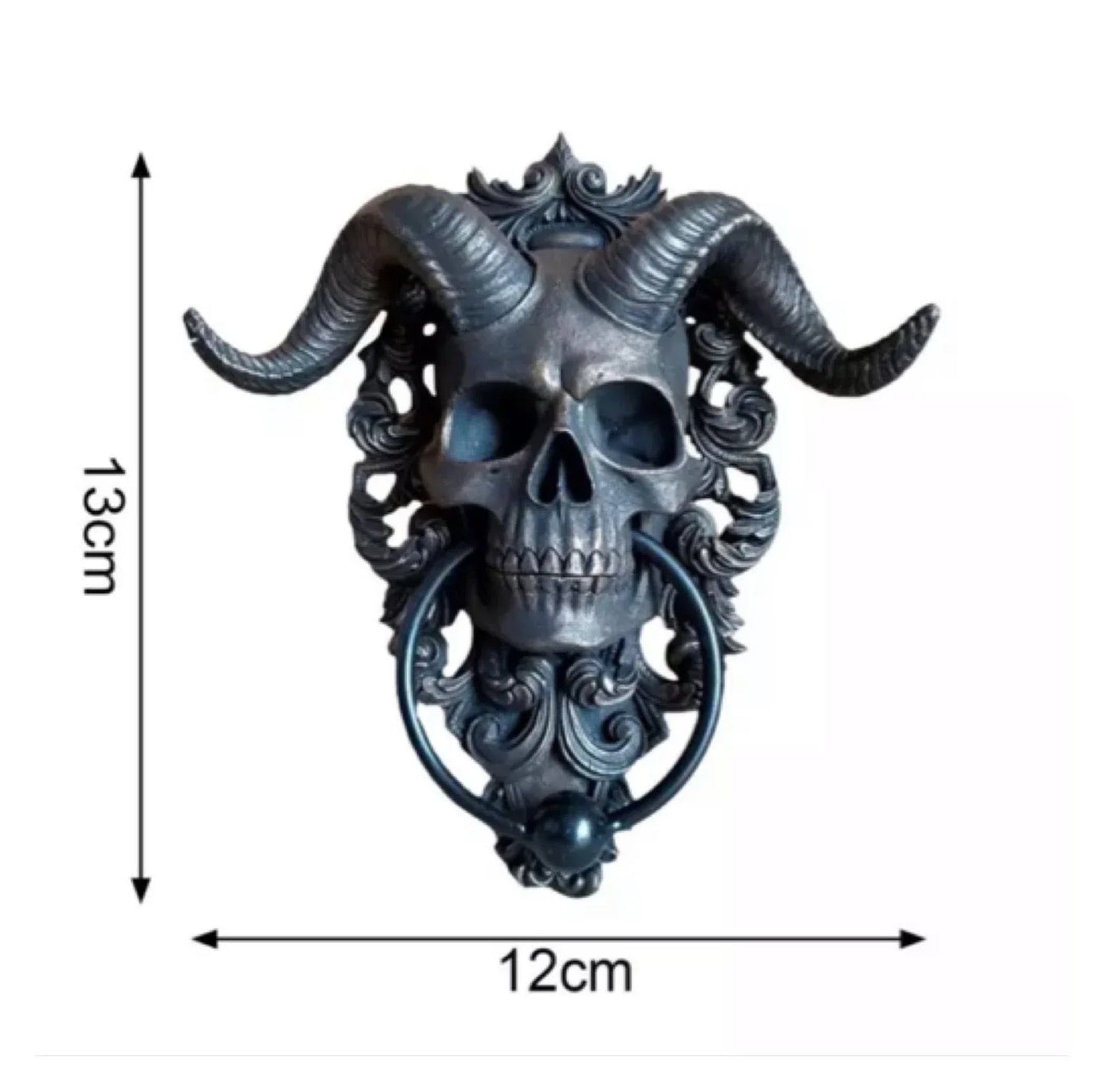 Door Knocker Skull Horns Gothic Small - The Renmy Store Homewares & Gifts