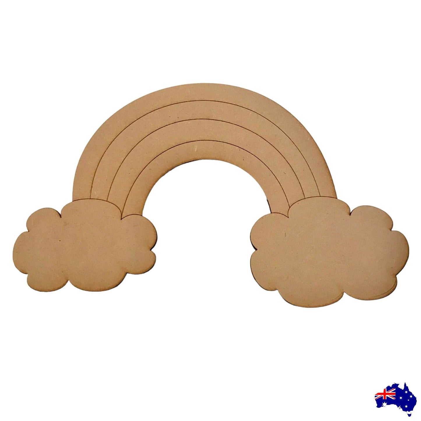 Rainbow with Clouds MDF DIY Raw Cut Out Art Craft Decor - The Renmy Store Homewares & Gifts