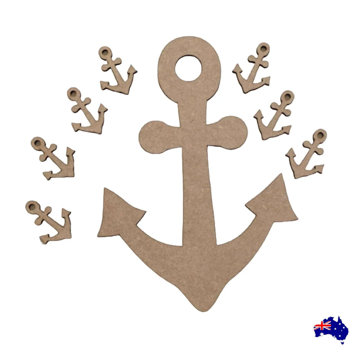 Anchor Nautical Raw MDF Wooden DIY Craft - The Renmy Store Homewares & Gifts