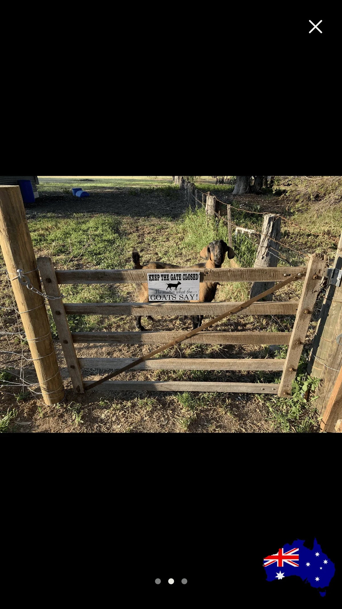 Goats Keep The Gate Closed Goat Sign - The Renmy Store Homewares & Gifts