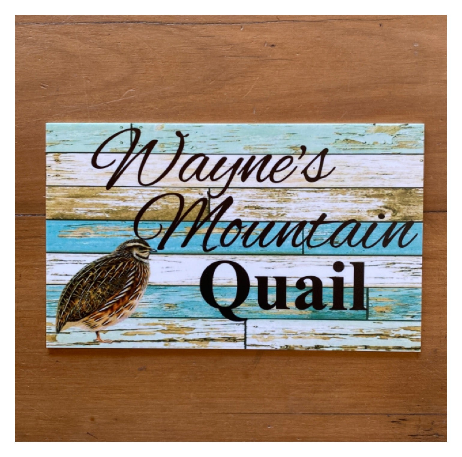 Quail Coop Custom Personalised Blue Sign - The Renmy Store Homewares & Gifts 