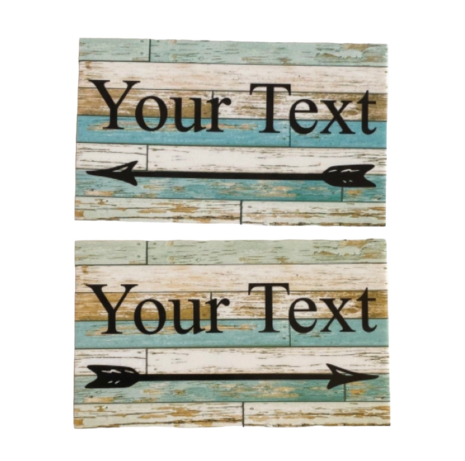 Custom Personalised Arrow Rustic Blue Sign - The Renmy Store Homewares & Gifts 