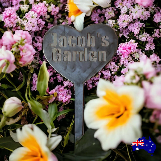 Heart Garden Custom Personalised Metal Steel Sign - The Renmy Store Homewares & Gifts