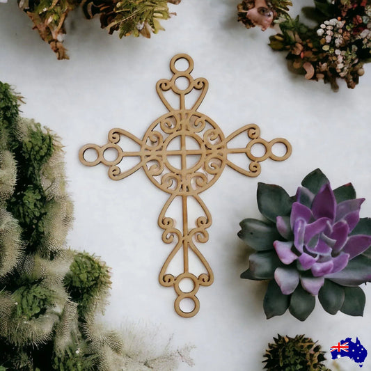 Decorative Cross MDF Timber DIY Raw - The Renmy Store Homewares & Gifts