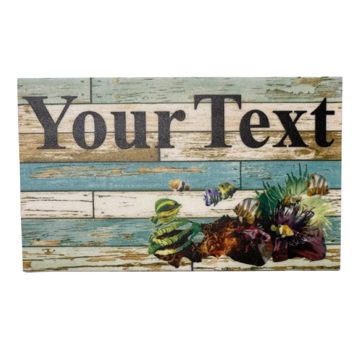 Tropical Fish Coral Beach Custom Wording Text Sign - The Renmy Store Homewares & Gifts
