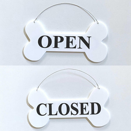 Open Closed Dog Bone Salon Shop Hanging Sign - The Renmy Store Homewares & Gifts