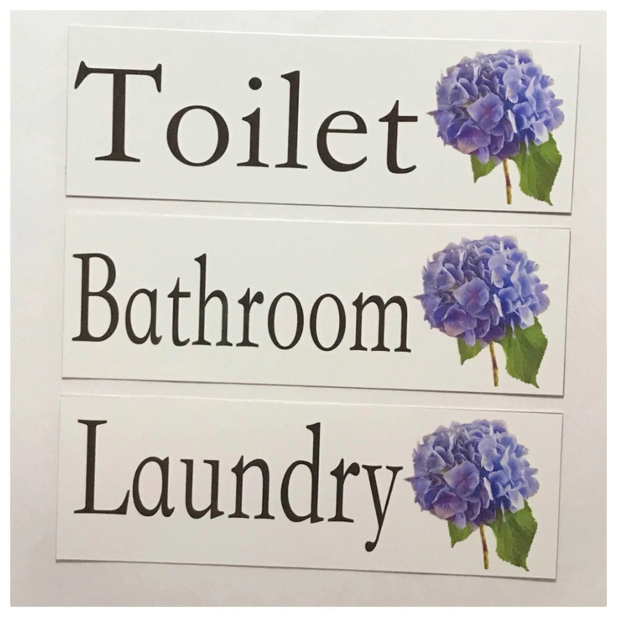 Hydrangea Flower Door Sign Toilet Laundry Bathroom - The Renmy Store Homewares & Gifts