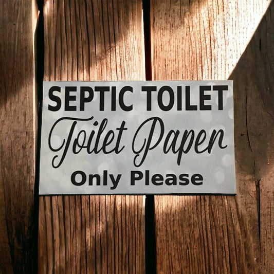 Septic Toilet Paper Only Sparkle Sign - The Renmy Store Homewares & Gifts