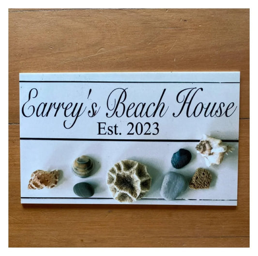 Family Custom Personalised Est Beach House Rustic Sign - The Renmy Store Homewares & Gifts