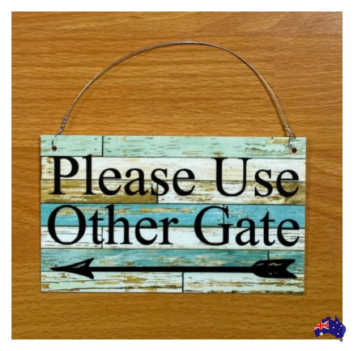Custom Personalised Arrow Rustic Blue Direction Sign - The Renmy Store Homewares & Gifts