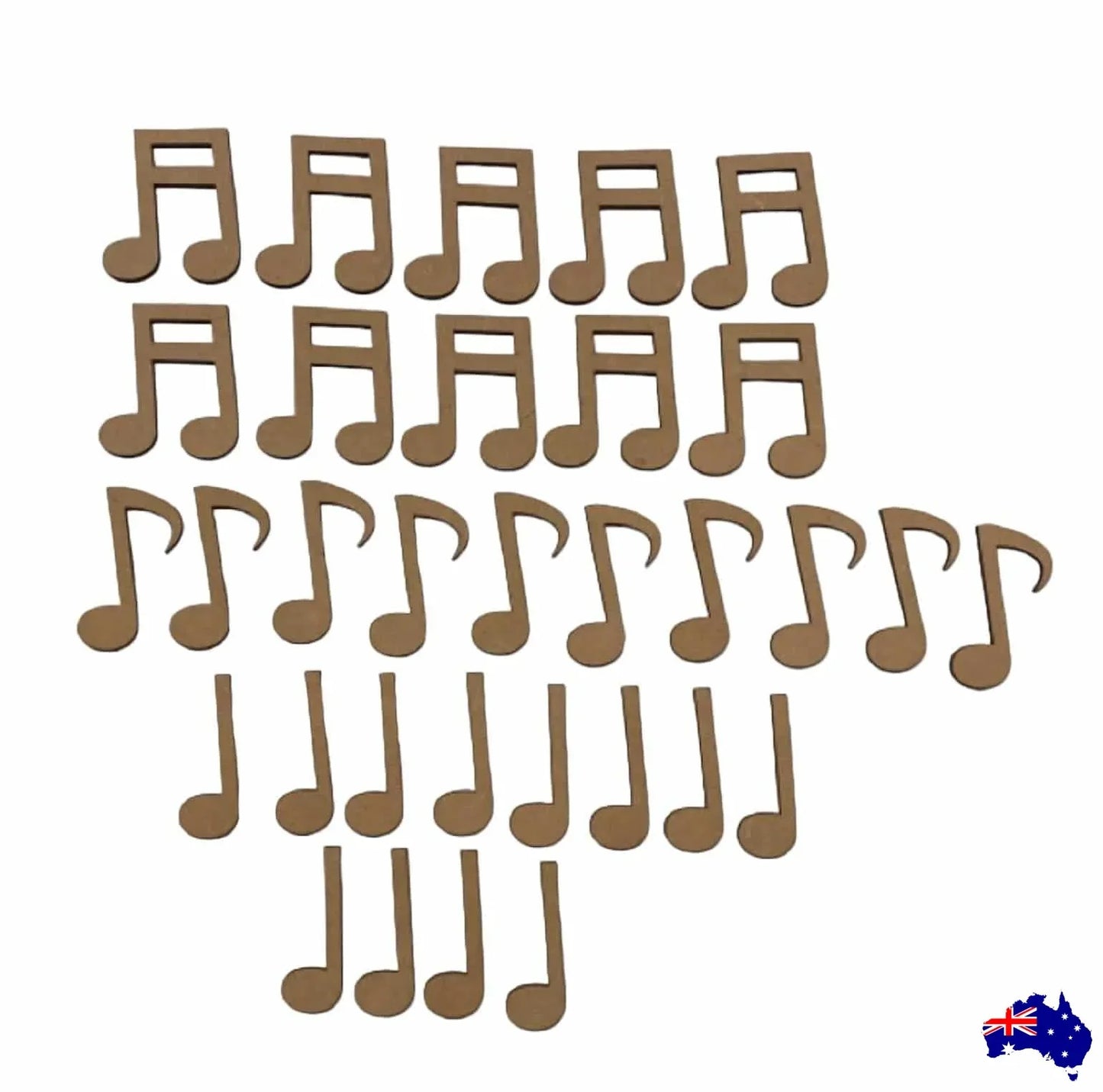 Music Note Set x 32 MDF Wooden DIY Craft - The Renmy Store Homewares & Gifts
