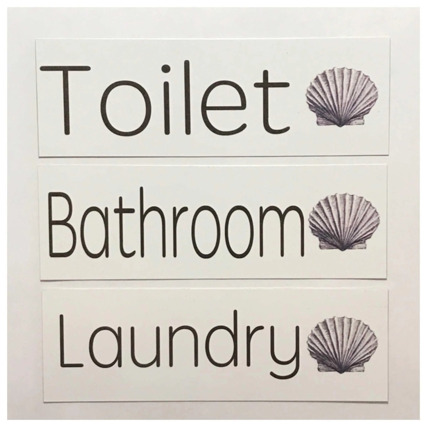 Grey Shells Shell Door Sign Toilet Laundry Bathroom - The Renmy Store Homewares & Gifts