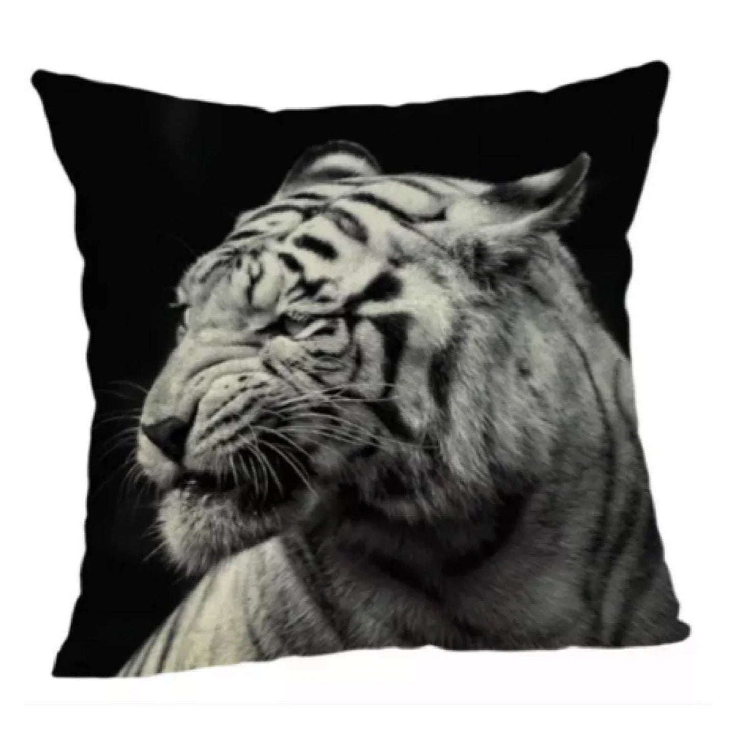 Cushion Cover Tiger Wild White Wonder - The Renmy Store Homewares & Gifts