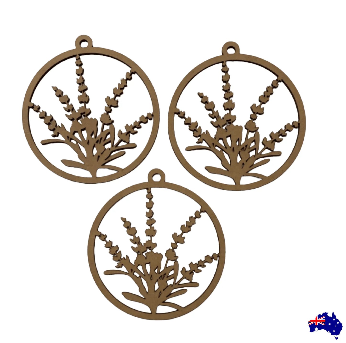 Lavender Flower Hanging Decoration x 3 DIY MDF Timber Art - The Renmy Store Homewares & Gifts