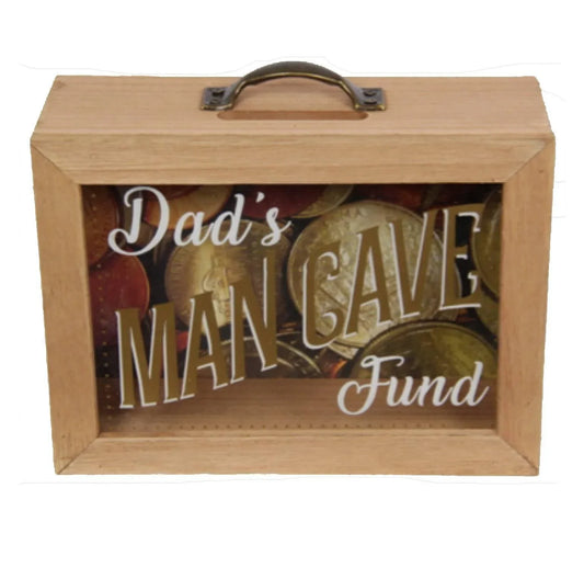 Money Box Dads Man Cave Fund Garage Rustic - The Renmy Store Homewares & Gifts