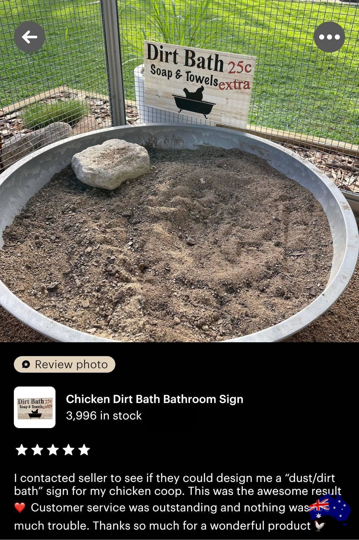 Chicken Dirt Bath Bathroom Sign - The Renmy Store Homewares & Gifts