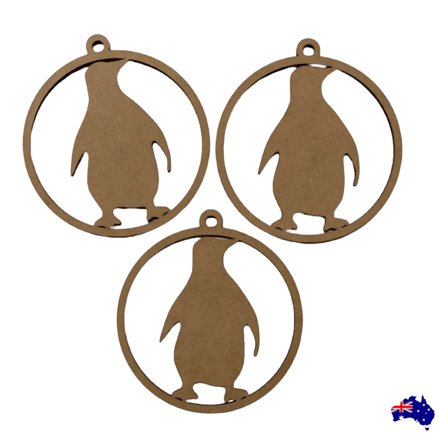 Penguin Hanging Decoration x 3 DIY MDF Timber Art - The Renmy Store Homewares & Gifts