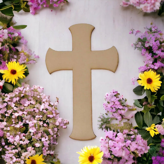 Cross MDF Dome Timber DIY Raw Craft - The Renmy Store Homewares & Gifts