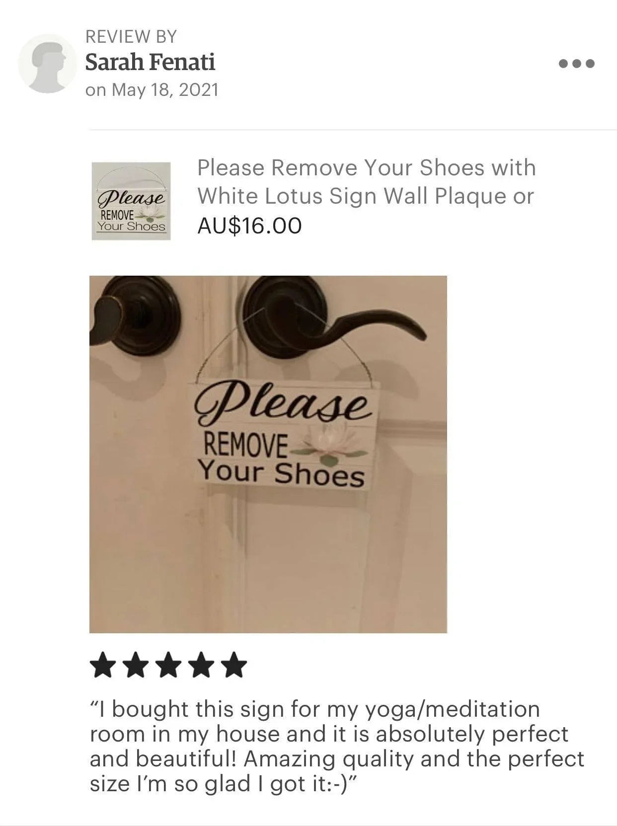 Please Remove Your Shoes Lotus Flower Sign - The Renmy Store Homewares & Gifts