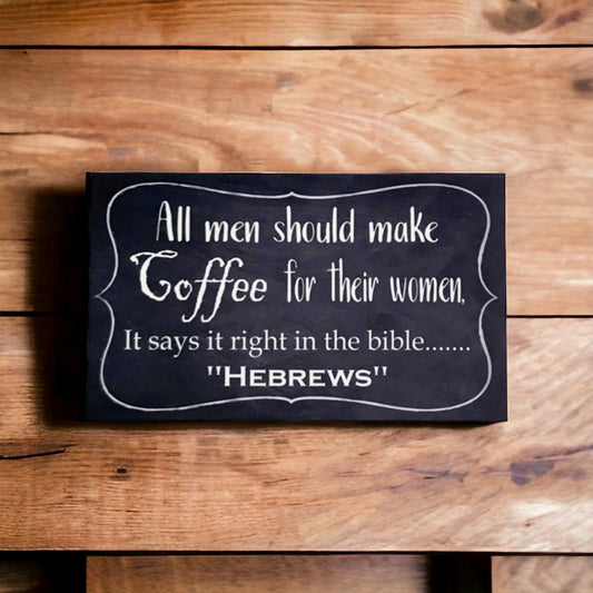 Coffee Hebrews Funny Vintage Retro Sign - The Renmy Store Homewares & Gifts 