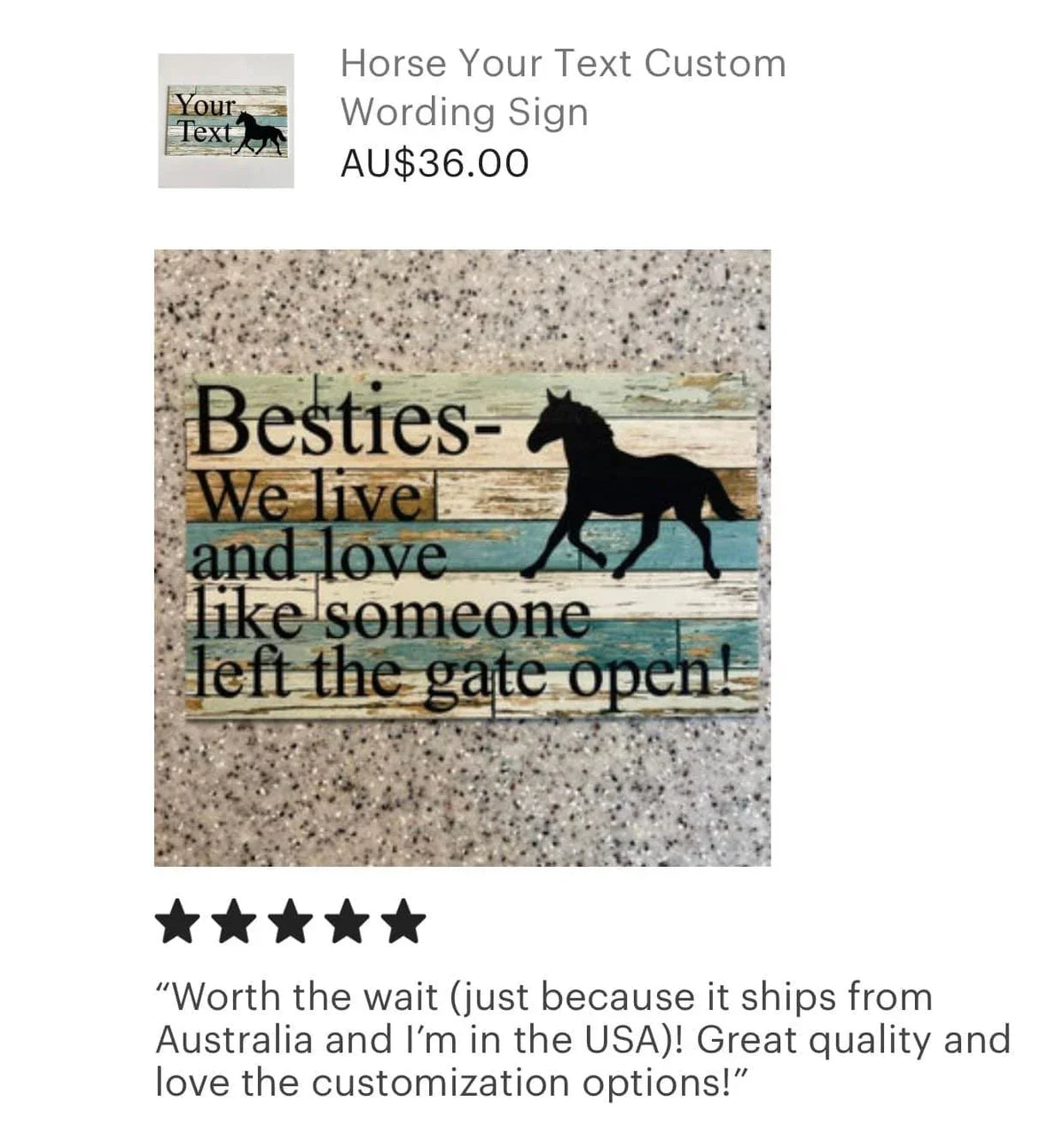 Horse Custom Personalised Sign - The Renmy Store Homewares & Gifts