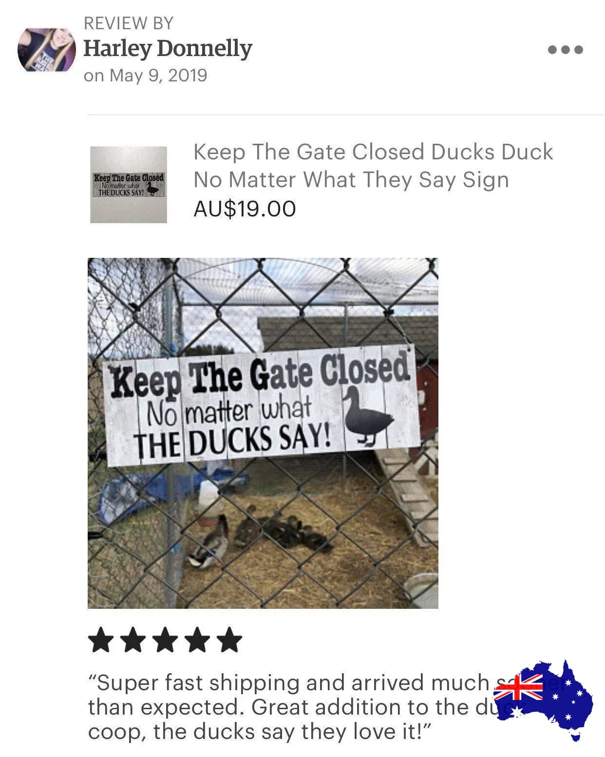 Duck Keep Gate Closed Ducks Sign - The Renmy Store Homewares & Gifts