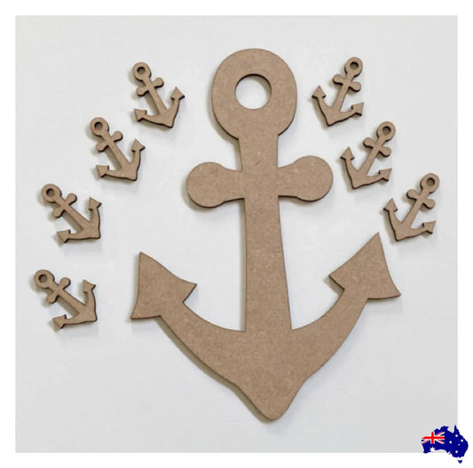 Anchor Nautical Raw MDF Wooden DIY Craft - The Renmy Store Homewares & Gifts