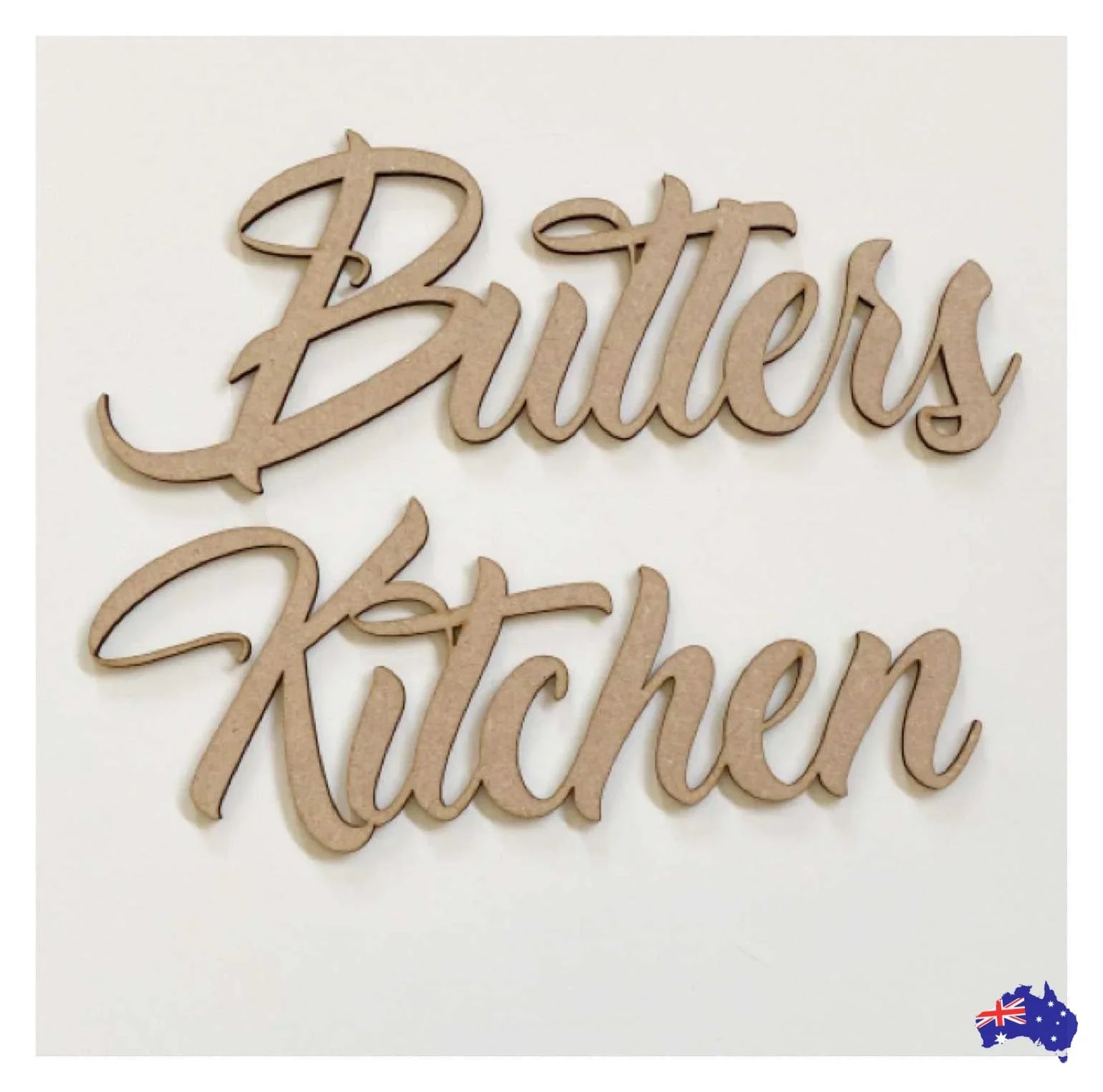 Butlers Kitchen Word Door Wall Art DIY Raw MDF Timber Wood - The Renmy Store Homewares & Gifts