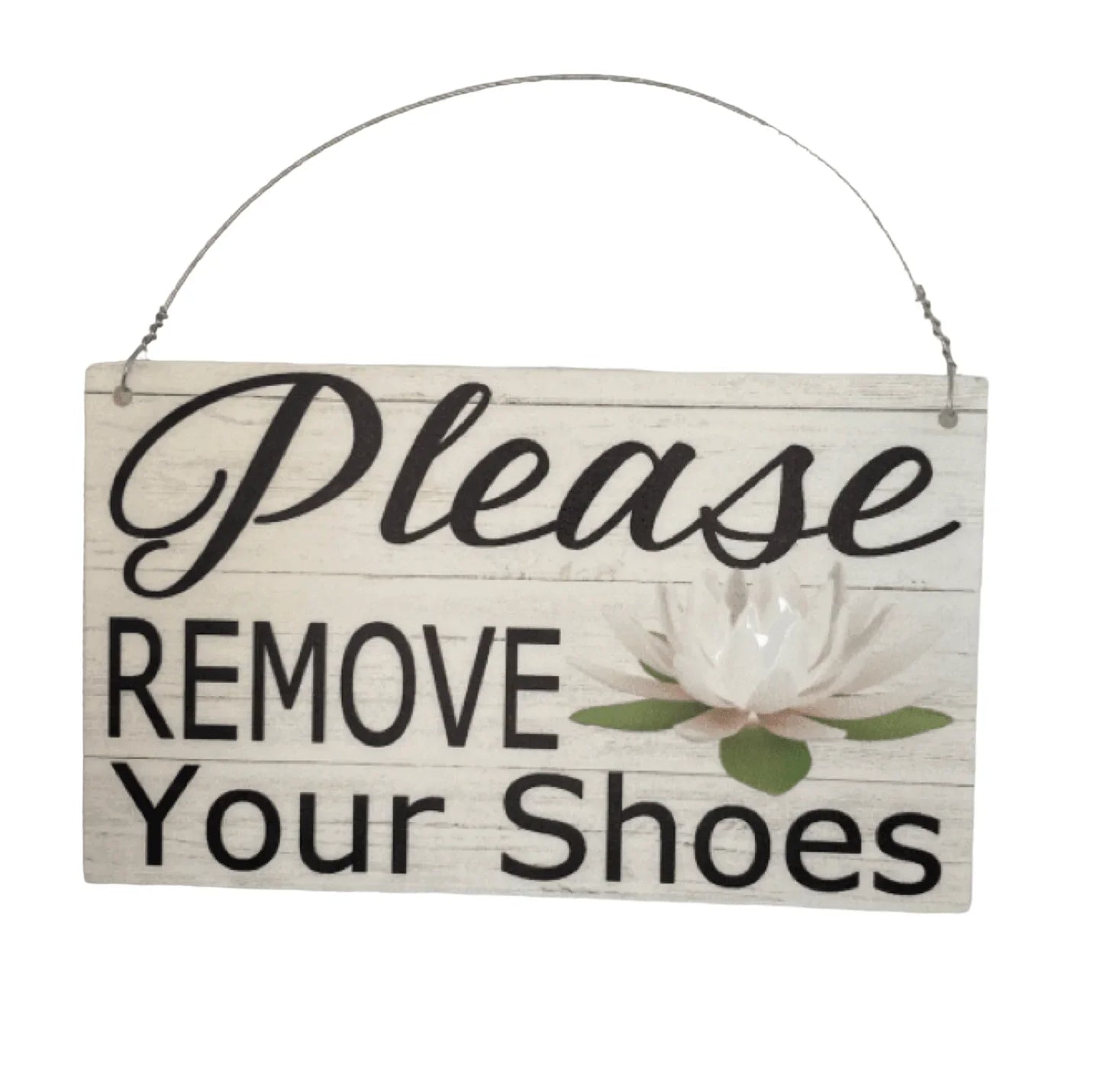 Please Remove Your Shoes Lotus Flower Sign - The Renmy Store Homewares & Gifts