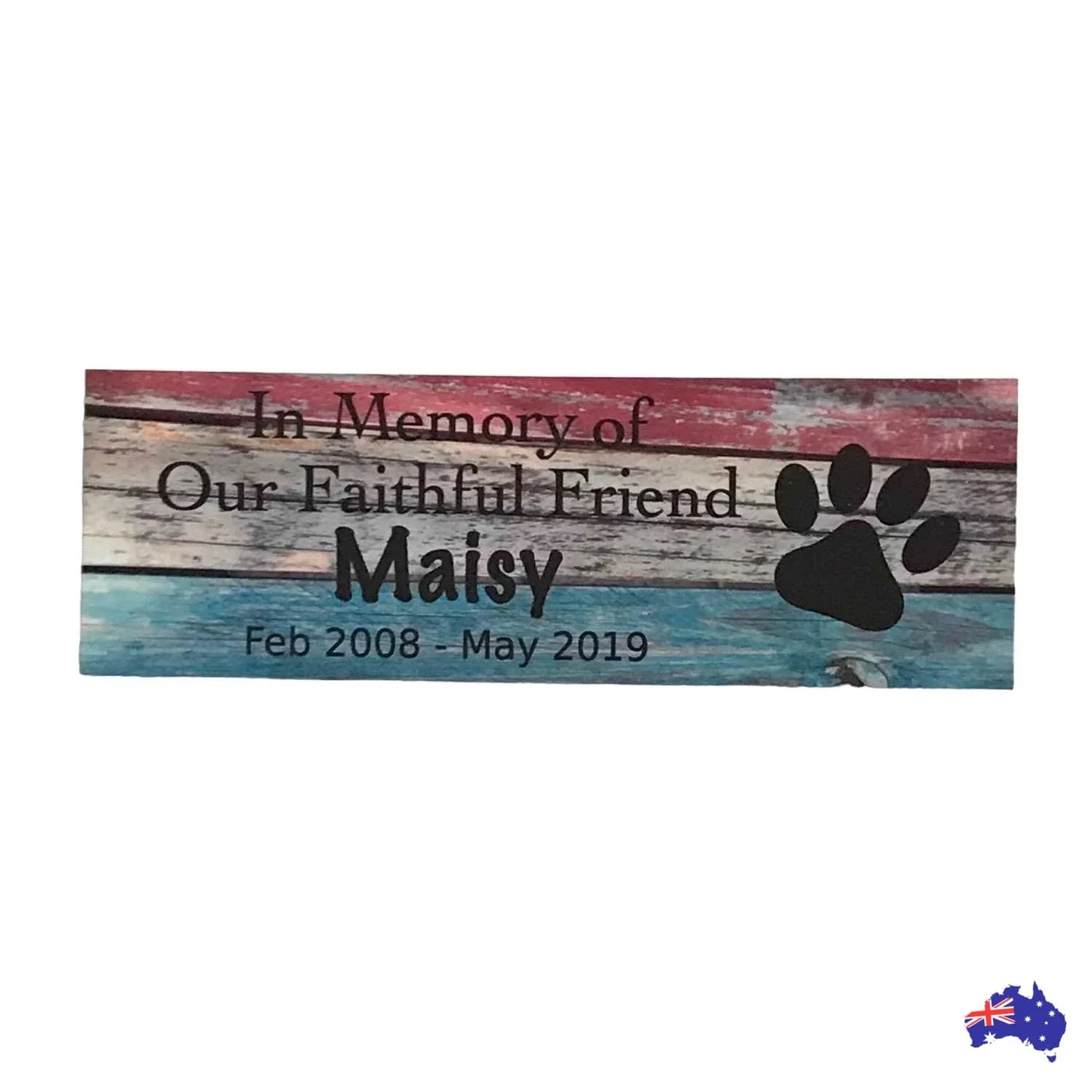 Custom Pet RIP Memorial Dog Cat Sign Rustic Blue - The Renmy Store Homewares & Gifts