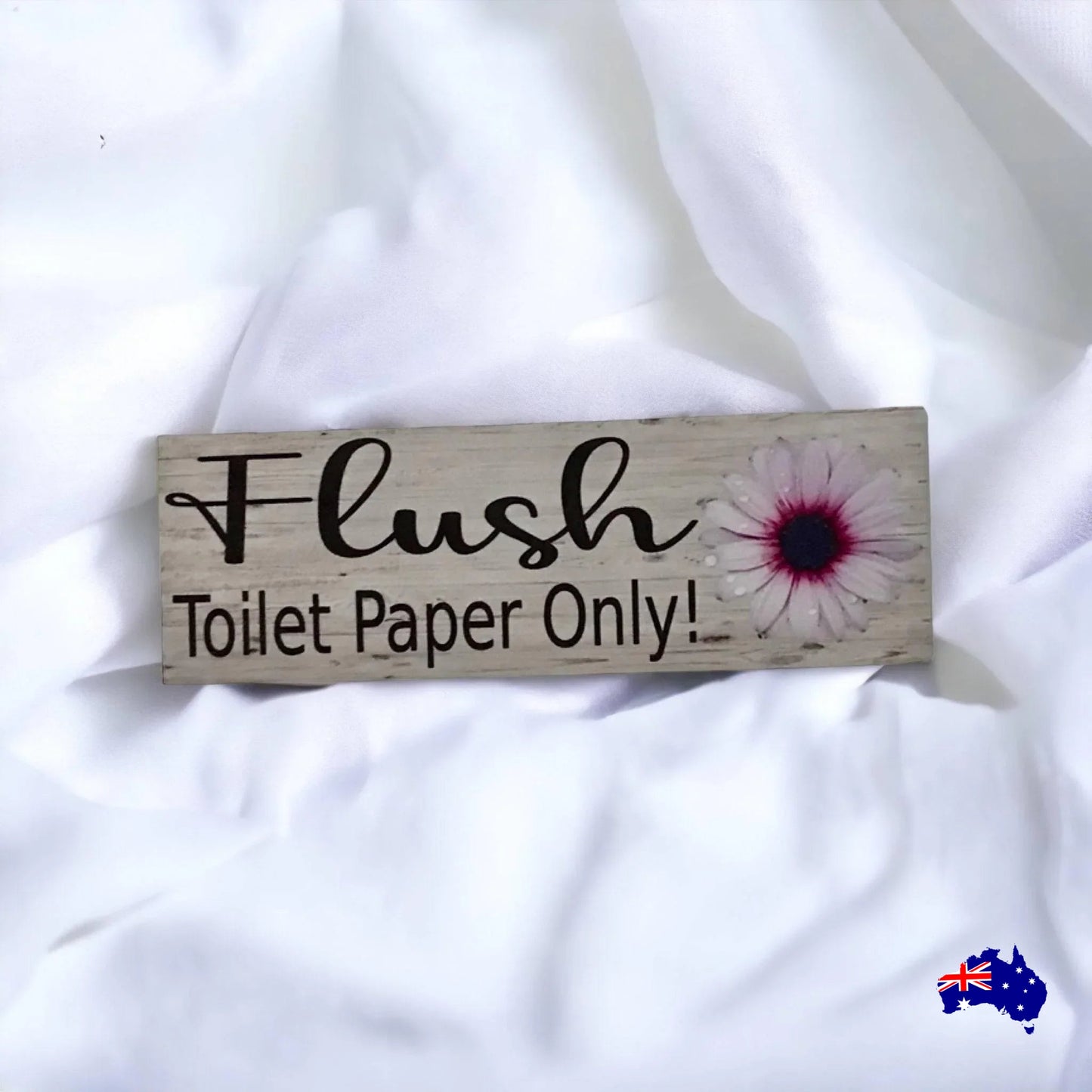 Flush Toilet Paper Only with Flower Sign - The Renmy Store Homewares & Gifts