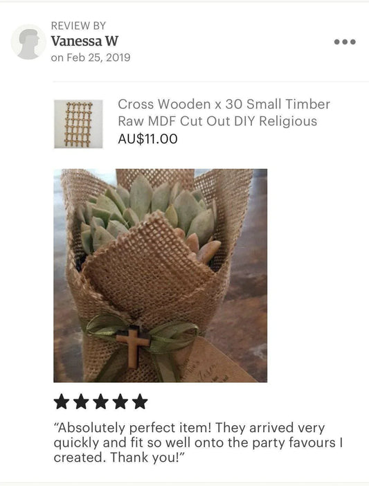 Cross Crosses MDF Shape DIY Raw Cut Out Art Craft Decor 2.2cm - The Renmy Store Homewares & Gifts
