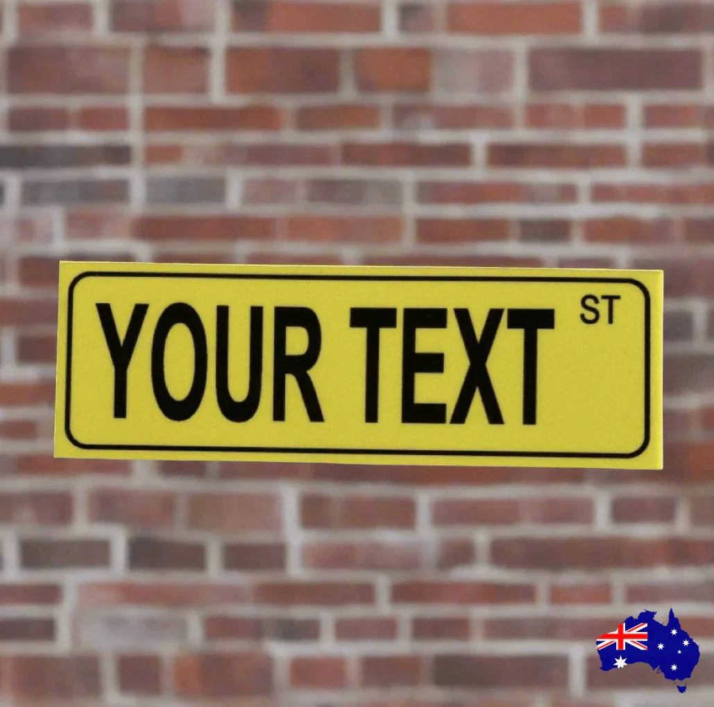 Street Yellow Custom Personalised Sign - The Renmy Store Homewares & Gifts