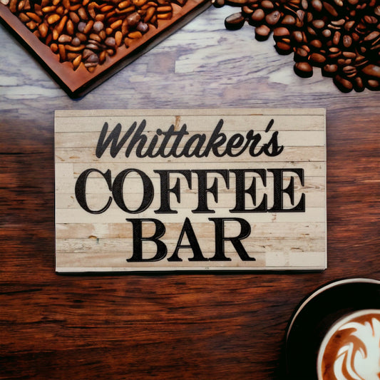 Coffee Bar Vintage Personalised Name Custom Wording Sign - The Renmy Store Homewares & Gifts 
