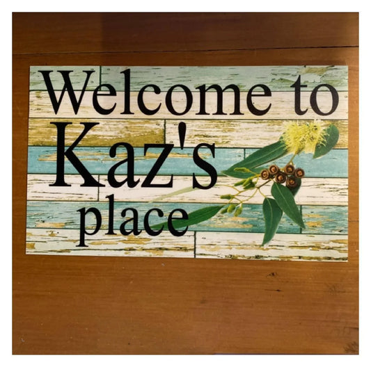 Native Gum Leaf Custom Personalised Sign - The Renmy Store Homewares & Gifts