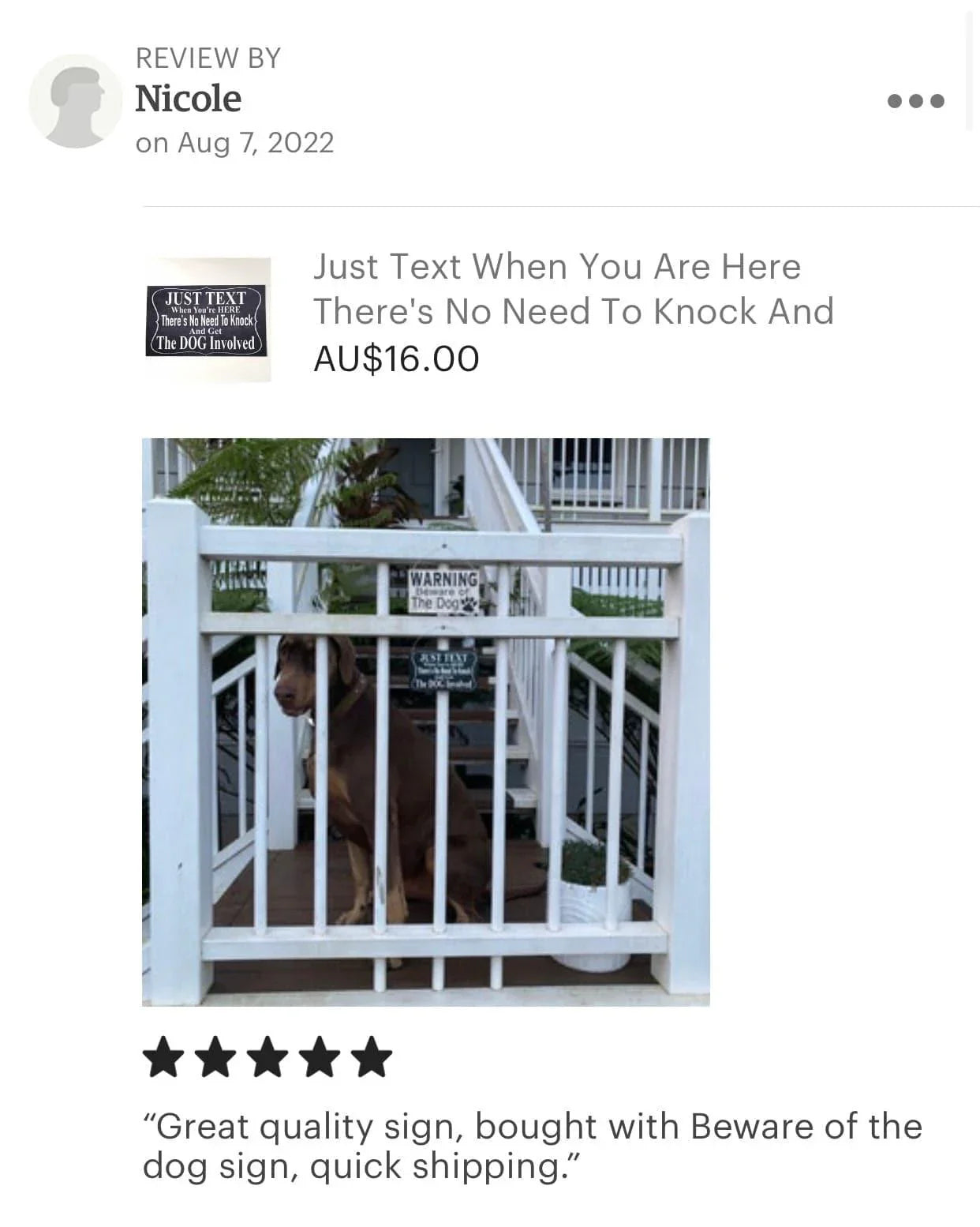 Warning Beware Of Dog or Dogs Sign - The Renmy Store Homewares & Gifts