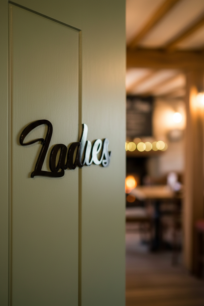 Ladies Sign Black Sage Green Country Bistro Door