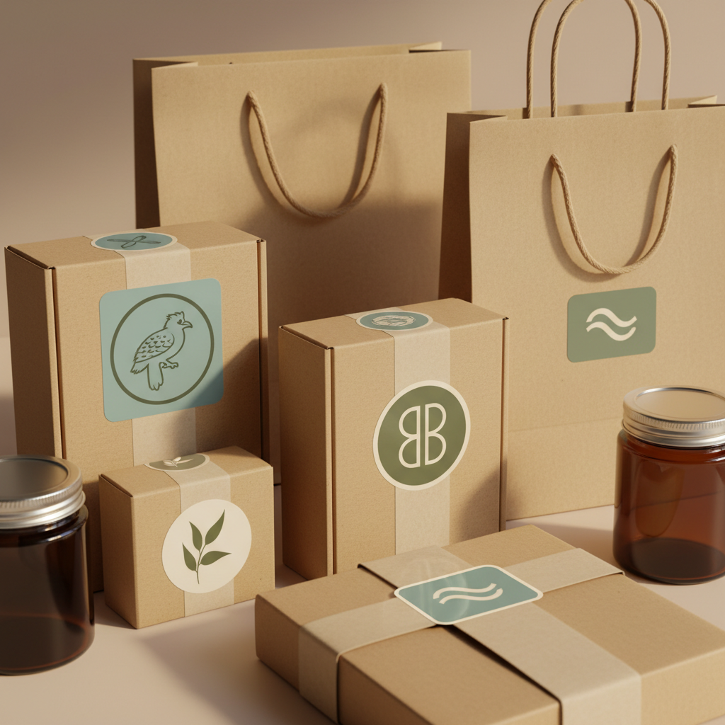 Logo stickers on boutique products