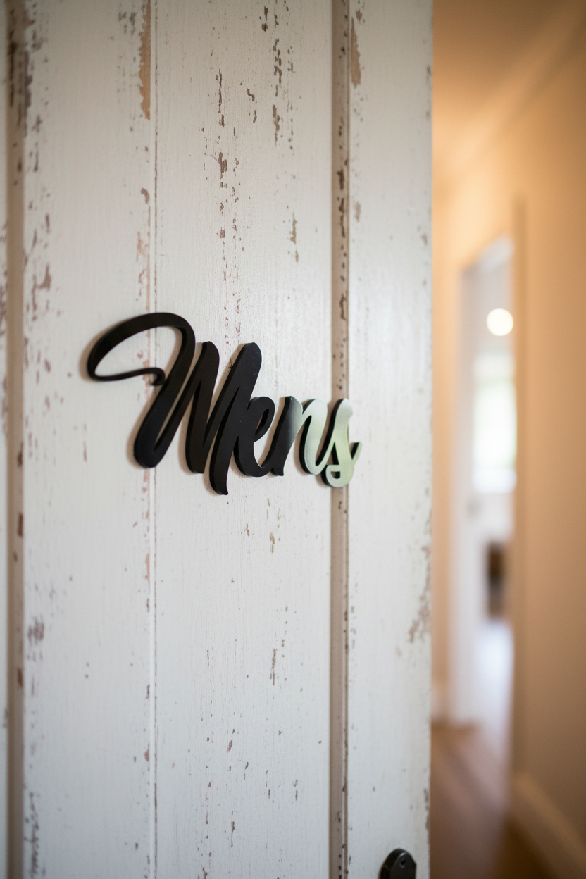 Mens Sign Black Rustic Farmhouse Door