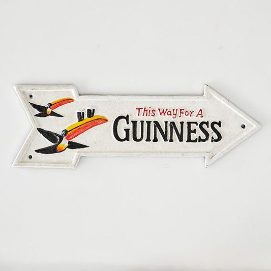 Guinness This Way Ireland Cast Iron Sign - The Renmy Store Homewares & Gifts 