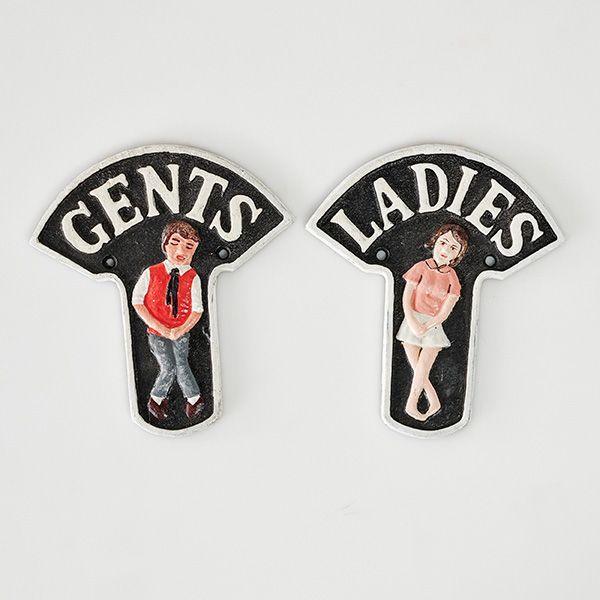 Toilet Ladies Gents Vintage Cast Iron Sign - The Renmy Store Homewares & Gifts