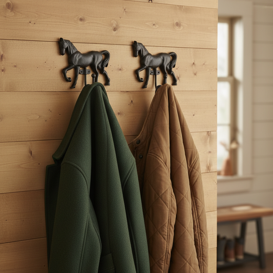 Two Horse Hooks - Correct Hook Shape Timber Wall