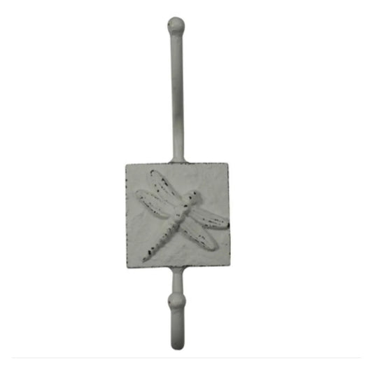 Dragonfly Hook White Cast Iron - The Renmy Store Homewares & Gifts