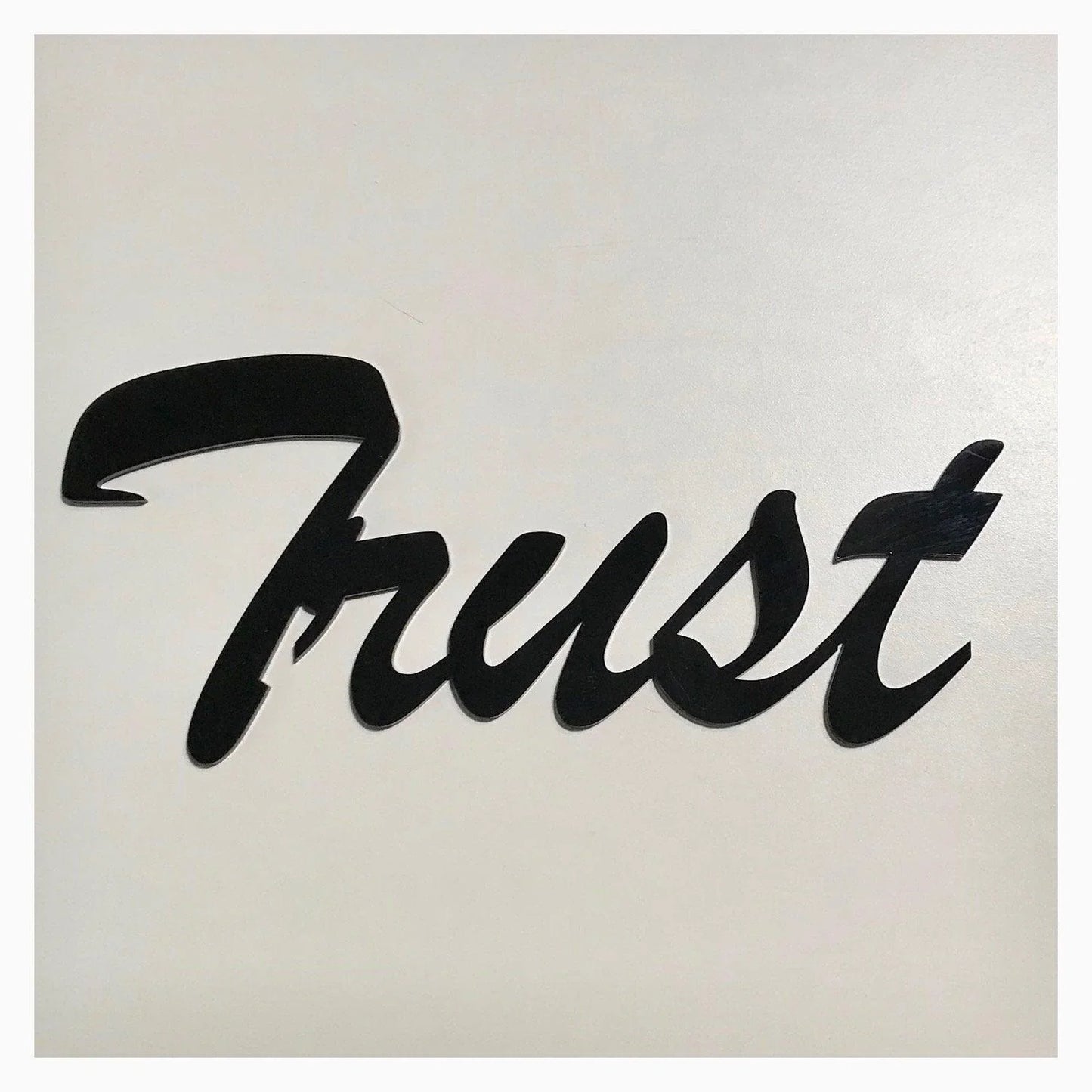 Trust Word Plastic Acrylic Wall Art Vintage Black - The Renmy Store Homewares & Gifts